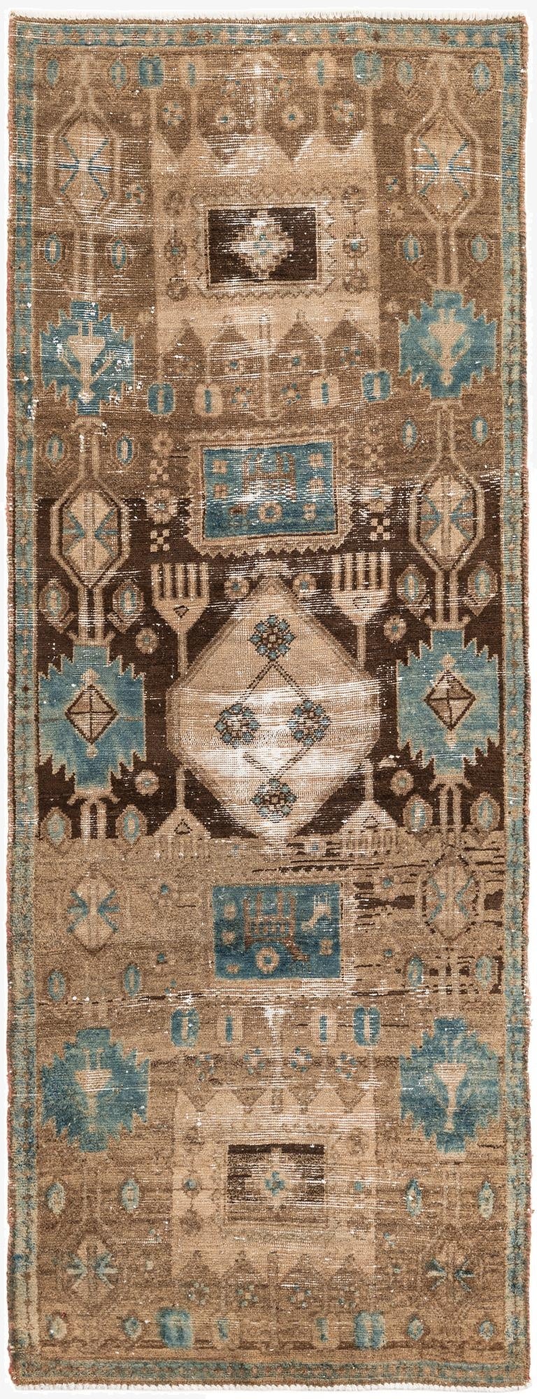 2' 10 x 7' 6  Hand Knotted Ultra Vintage Persian Wool Runner Rug