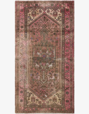 3' 4 x 6' 5 Hand Knotted Ultra Vintage Persian Wool Runner Rug