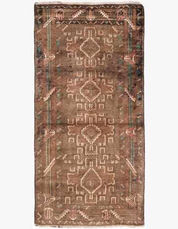3' 2 x 6' 4 Hand Knotted Ultra Vintage Persian Wool Runner Rug