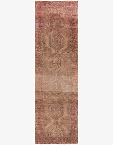 3' 4 x 12' 3 Hand Knotted Ultra Vintage Persian Wool Runner Rug