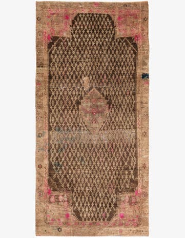 4' 6 x 9' 2 Hand Knotted Ultra Vintage Persian Wool Runner Rug
