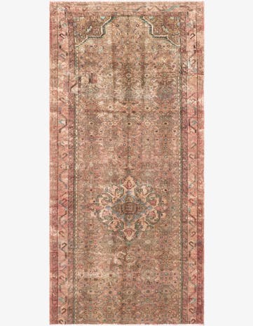 3' 10 x 8' 2 Hand Knotted Ultra Vintage Persian Wool Runner Rug