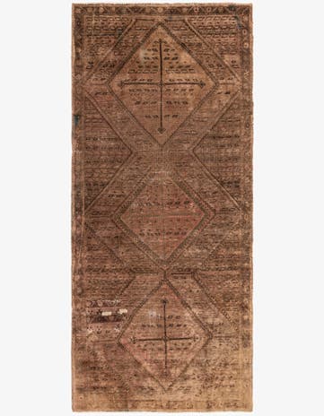 4' x 9' Hand Knotted Ultra Vintage Persian Wool Runner Rug