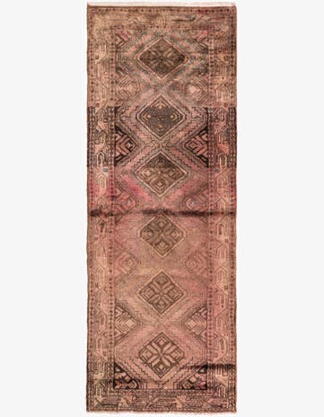 3' 4 x 8' 10 Hand Knotted Ultra Vintage Persian Wool Runner Rug