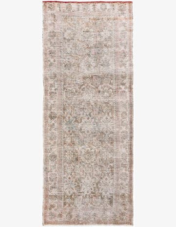 3' 7 x 8' 10 Hand Knotted Ultra Vintage Persian Wool Runner Rug