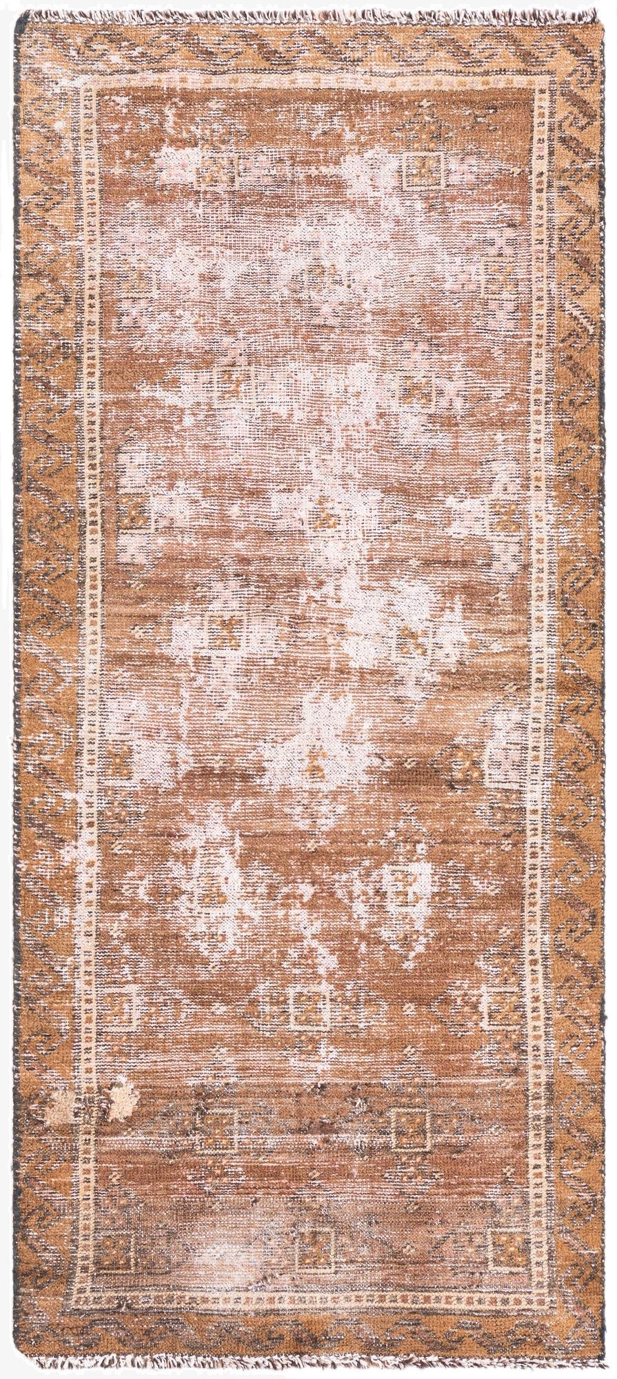2' 4 x 5' 3  Hand Knotted Ultra Vintage Persian Wool Runner Rug