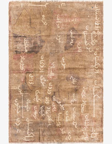 3' 3 x 4' 10 Hand Knotted Ultra Vintage Persian Wool Runner Rug