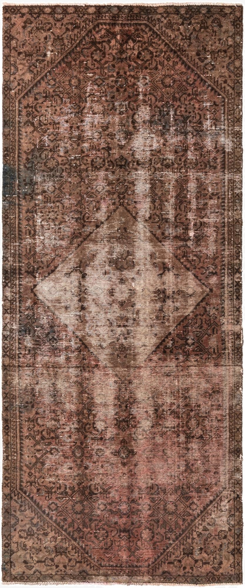 4' x 9' 8  Hand Knotted Ultra Vintage Persian Wool Runner Rug