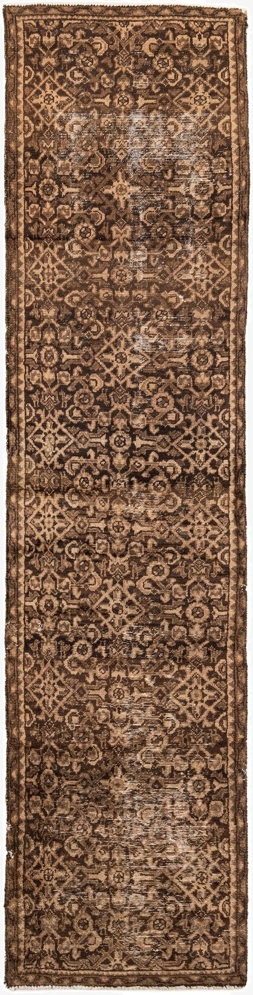 2' 10 x 11' 6  Hand Knotted Ultra Vintage Persian Wool Runner Rug