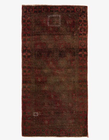 2' 4 x 4' 9 Hand Knotted Ultra Vintage Persian Wool Runner Rug