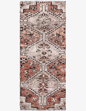 2' 10 x 6' 8 Hand Knotted Ultra Vintage Persian Wool Runner Rug