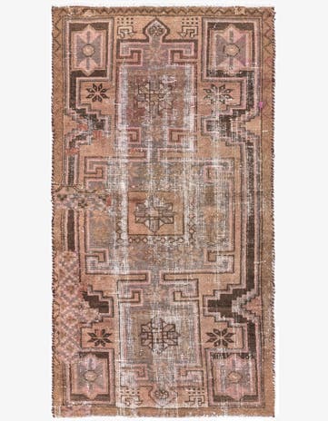 3' 2 x 6' 2 Hand Knotted Ultra Vintage Persian Wool Runner Rug