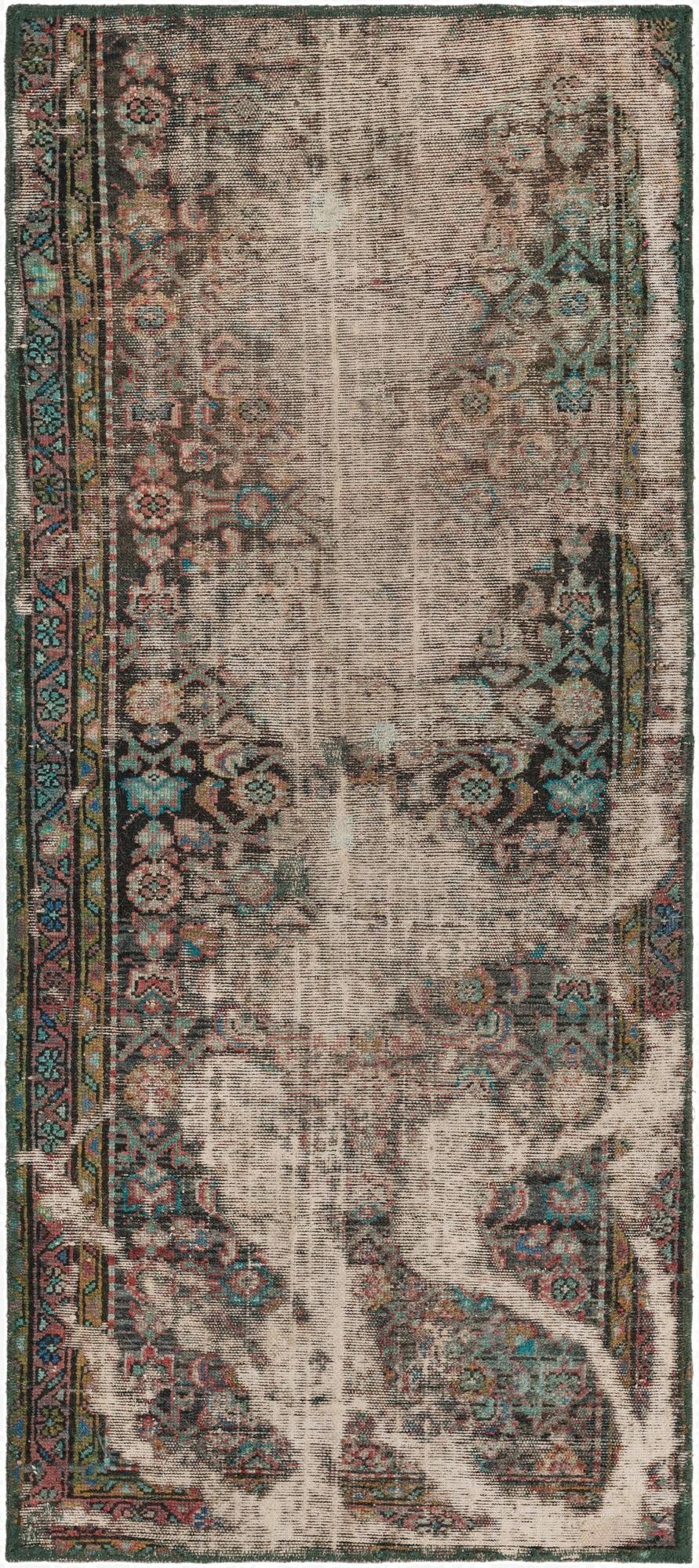 85cm x 193cm  Hand Knotted Ultra Vintage Persian Wool Runner Rug