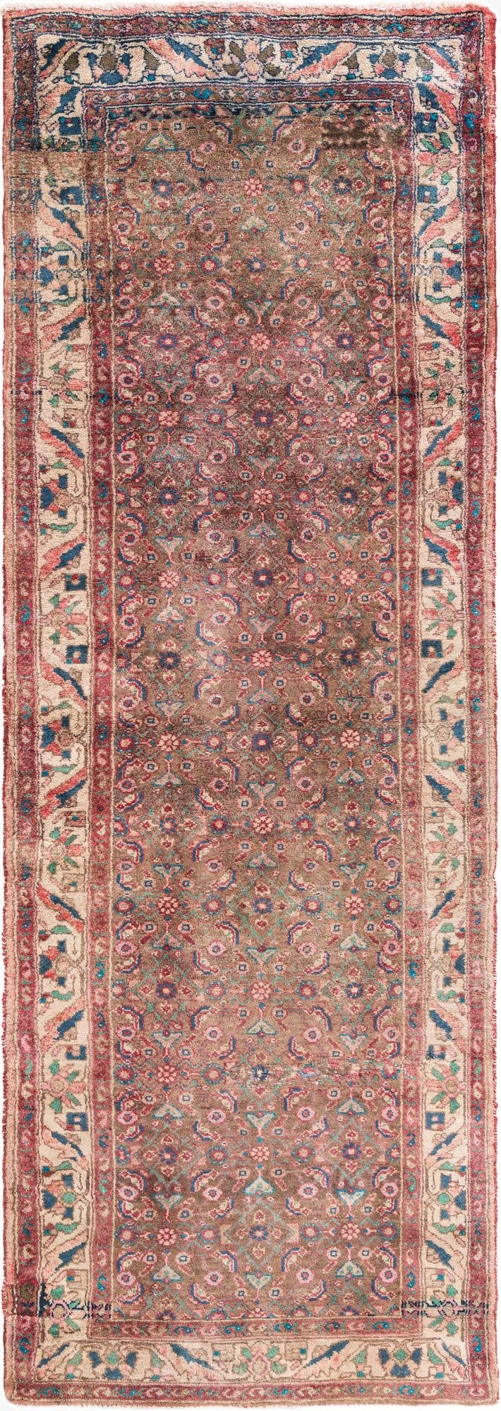3' 5 x 9' 8  Hand Knotted Ultra Vintage Persian Wool Runner Rug