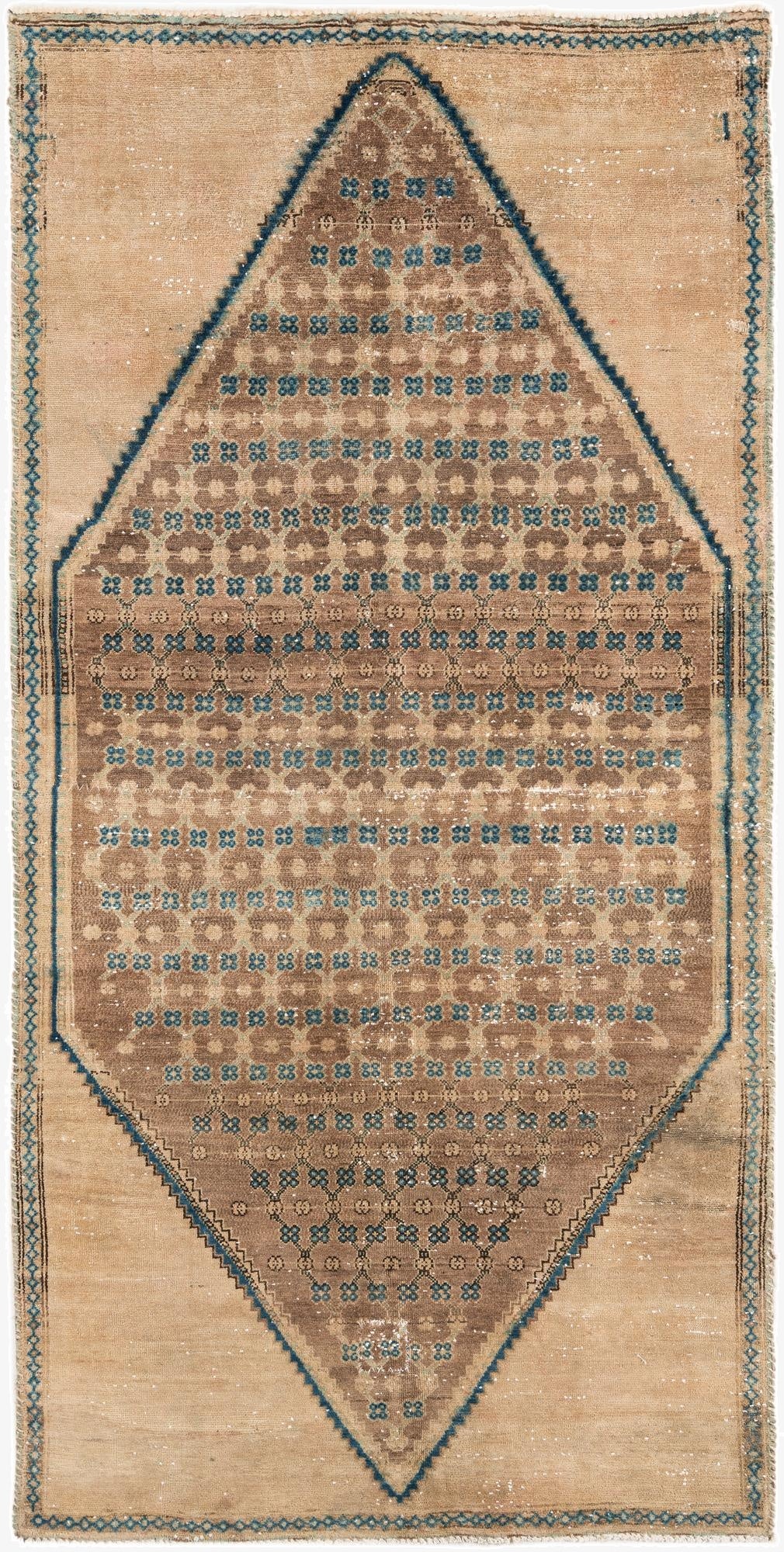 4' 2 x 8' 6  Hand Knotted Ultra Vintage Persian Wool Runner Rug