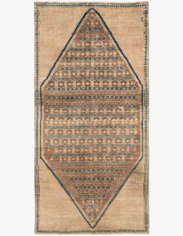 4' 2 x 8' 6 Hand Knotted Ultra Vintage Persian Wool Runner Rug