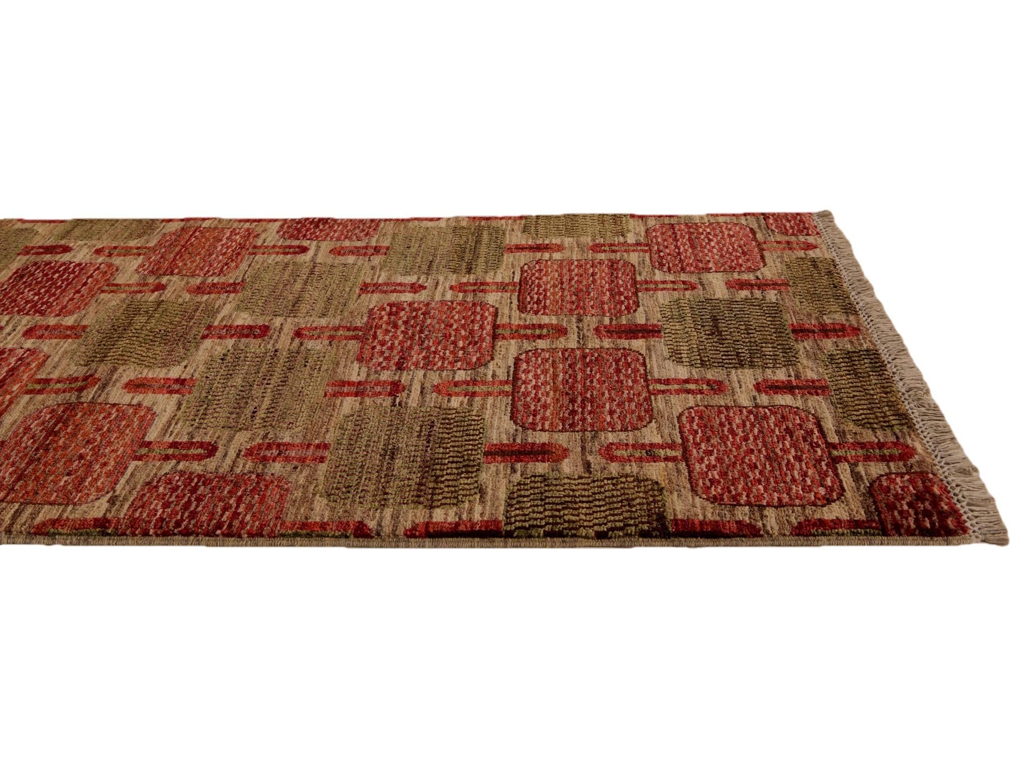 2' 9 x 9' 5 Hand Knotted Ziegler Modern Runner Rug