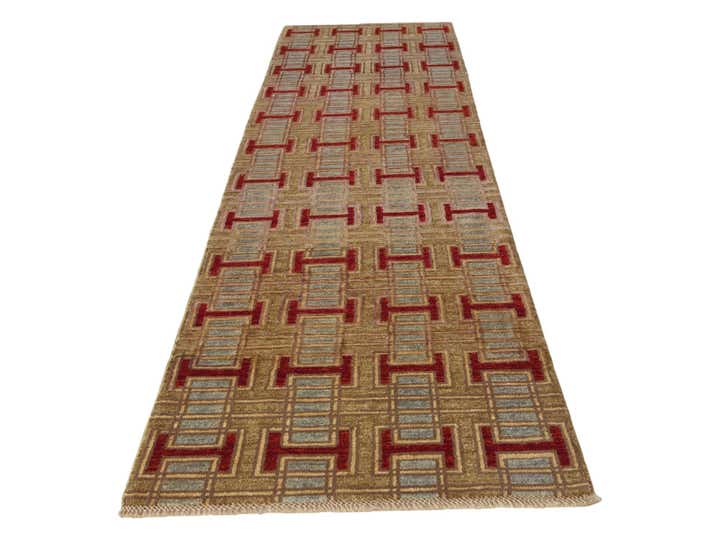 3' 1 x 11' 10 Hand Knotted Ziegler Modern Runner Rug