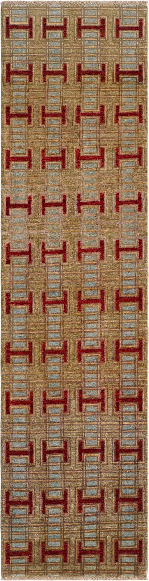 3' 1 x 11' 10 Hand Knotted Ziegler Modern Runner Rug