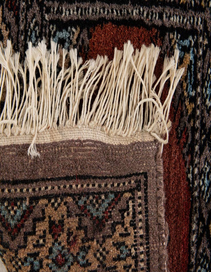Detail image of 1' 1 x 1' 1 Hand Knotted Bokhara Oriental Wool Square Rug