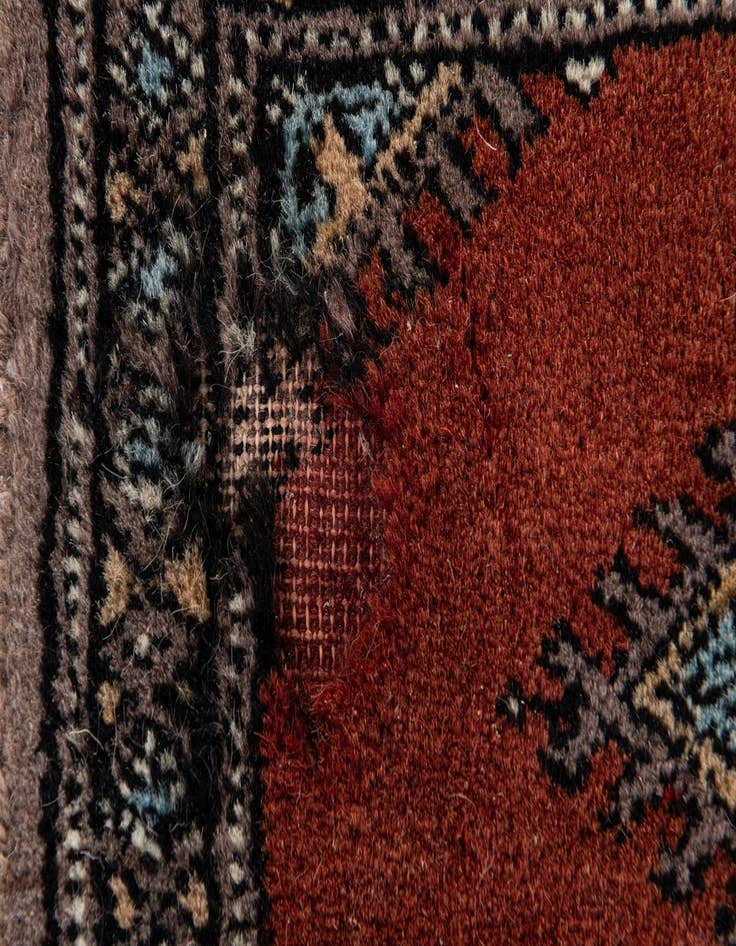 Detail image of 1' 1 x 1' 1 Hand Knotted Bokhara Oriental Wool Square Rug