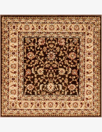 Brown Classic Agra Square Rug