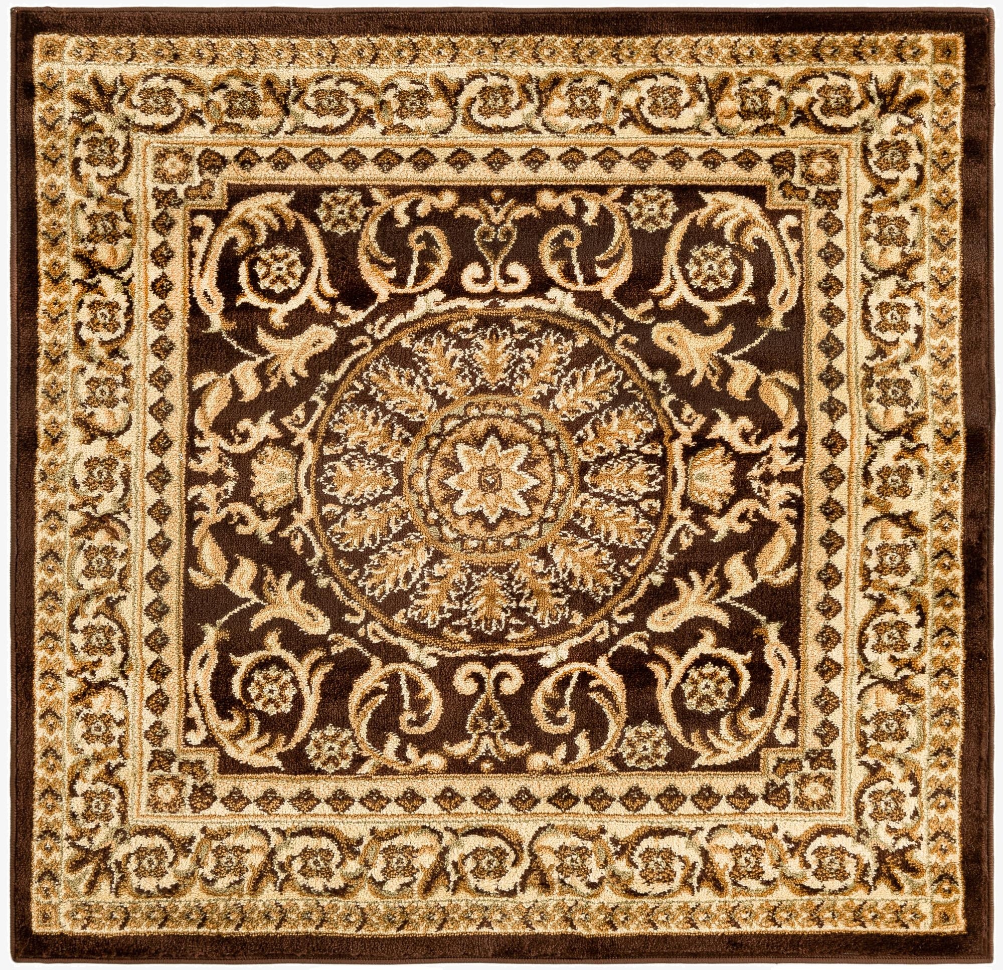 4' x 4' Classic Aubusson Square Rug