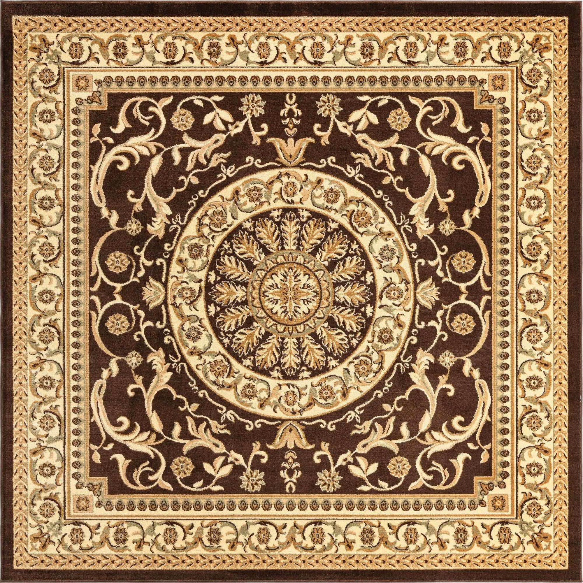 7' 10 x 7' 10 Classic Aubusson Square Rug