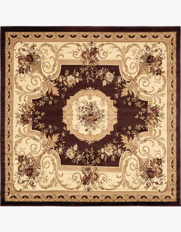 7' 10 x 7' 10 Classic Aubusson Square Rug