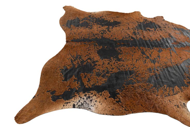 Detail image of 6' 8 x 6' 8 Cowhide Leather Square Rug