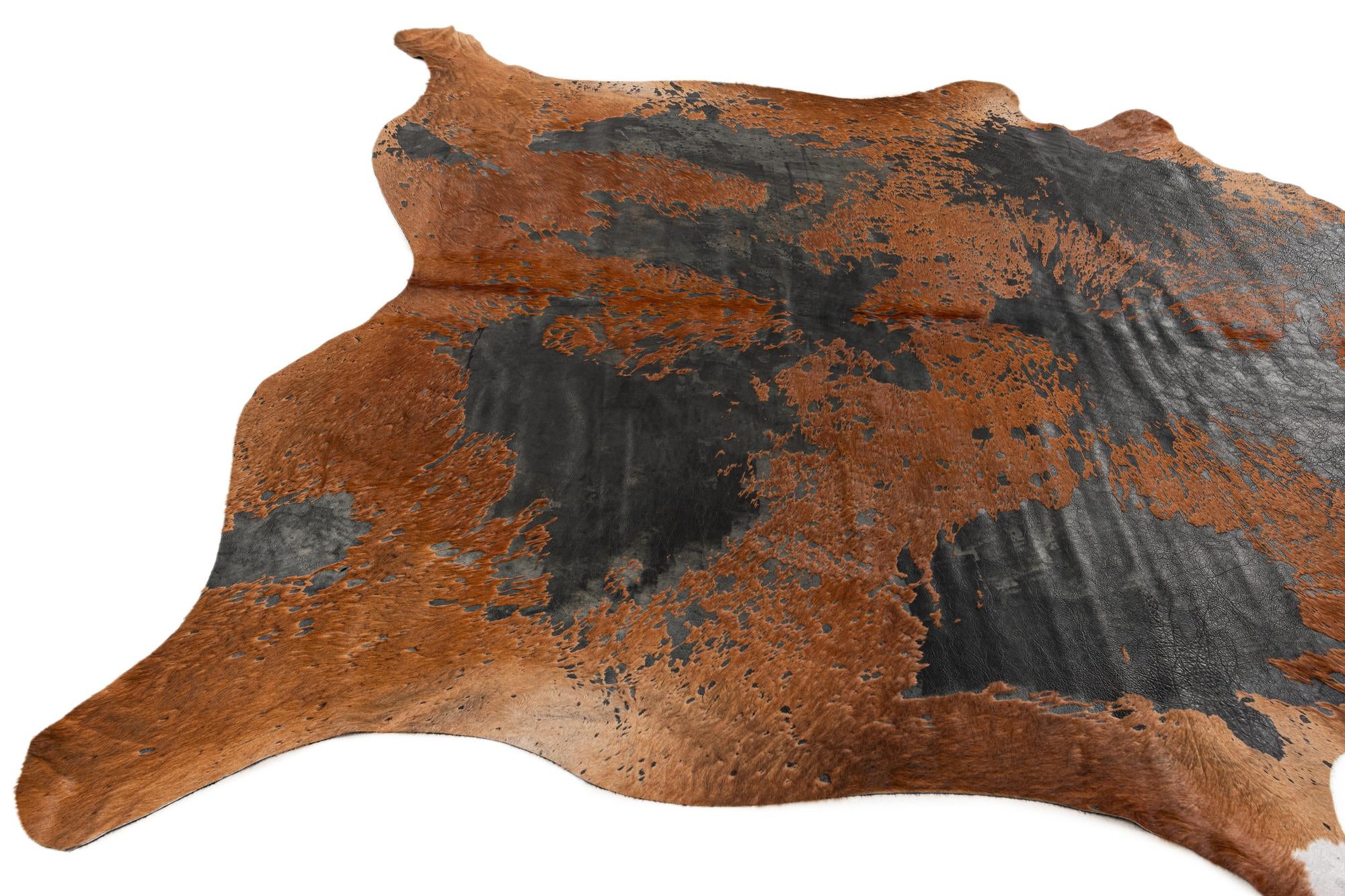 7' 8 x 7' 8 Cowhide Leather Square Rug