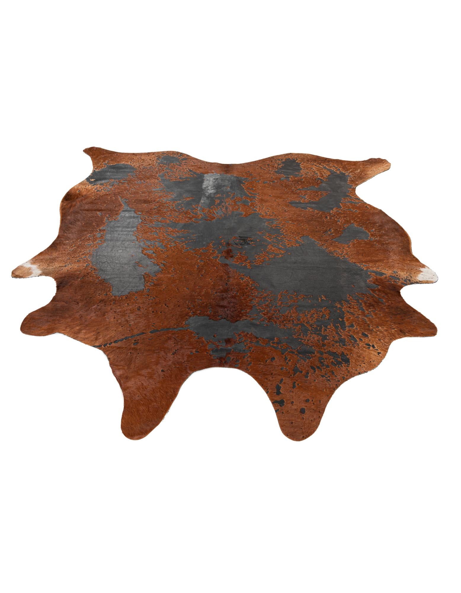 7' 1 x 7' 5 Cowhide Leather Square Rug