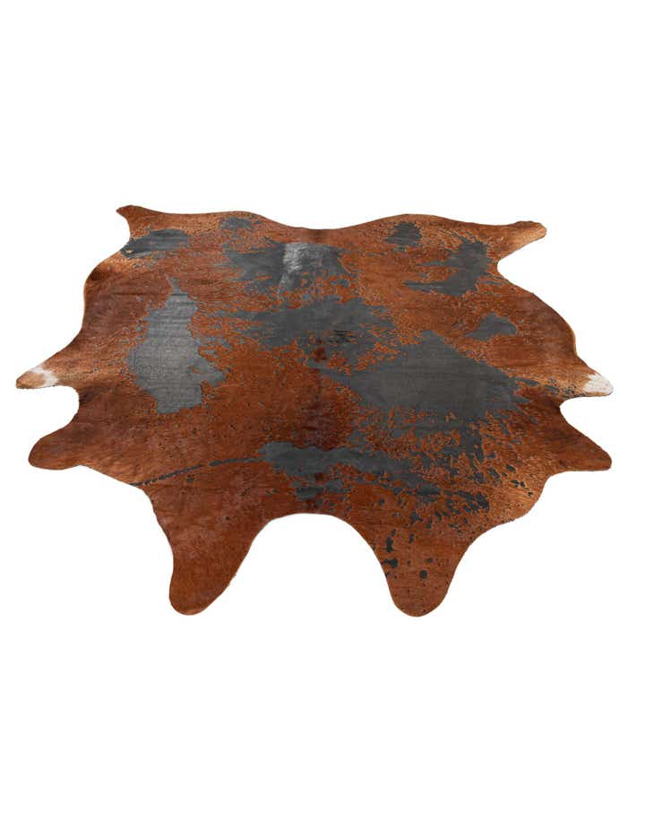 7' 1 x 7' 5 Cowhide Leather Square Rug
