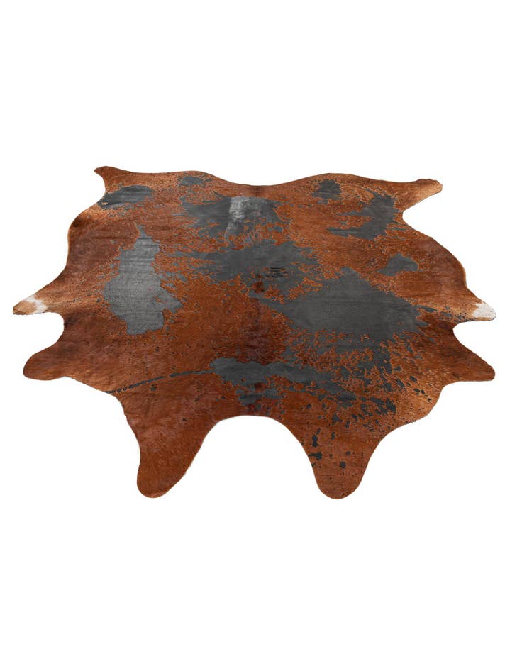 Detail image of 7' 1 x 7' 5 Cowhide Leather Square Rug