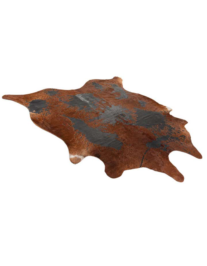 7' 1 x 7' 5 Cowhide Leather Square Rug