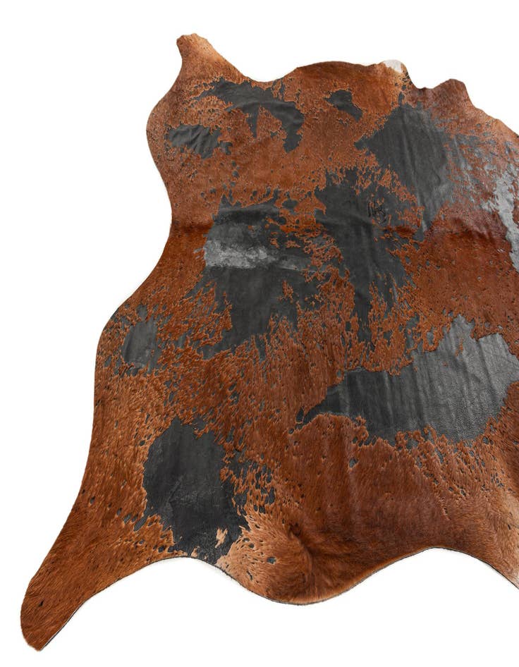 Detail image of 7' 1 x 7' 5 Cowhide Leather Square Rug