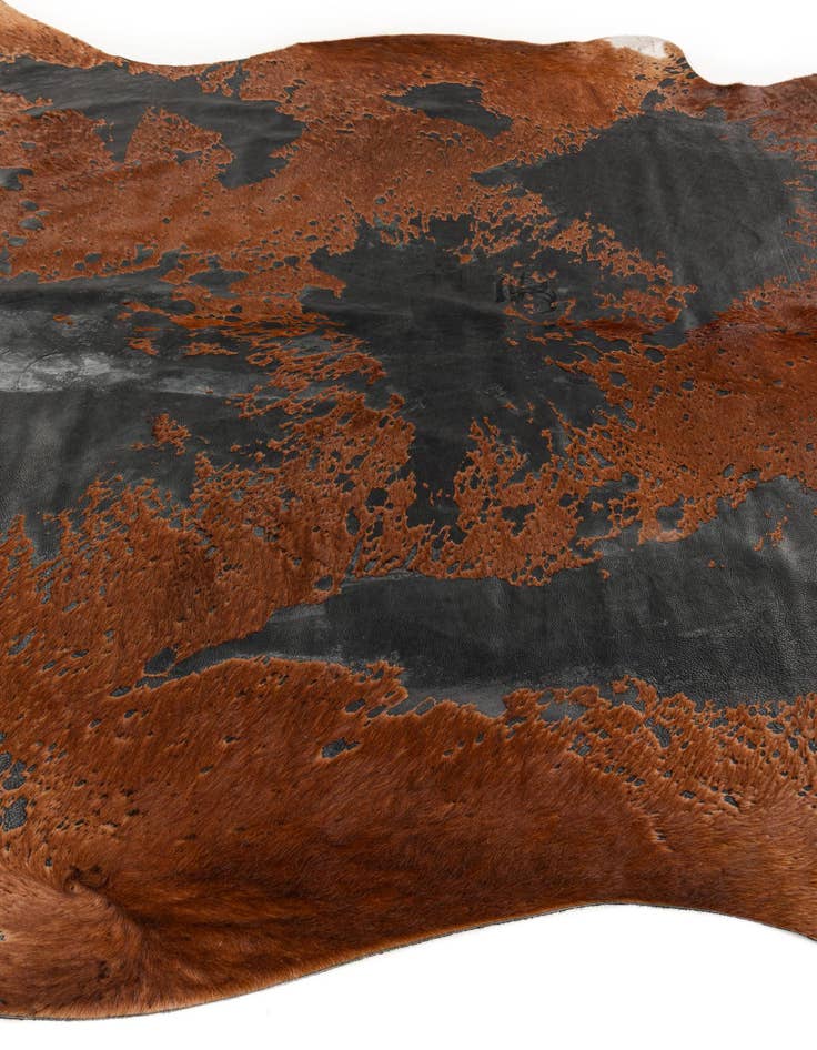 Detail image of 7' 1 x 7' 5 Cowhide Leather Square Rug