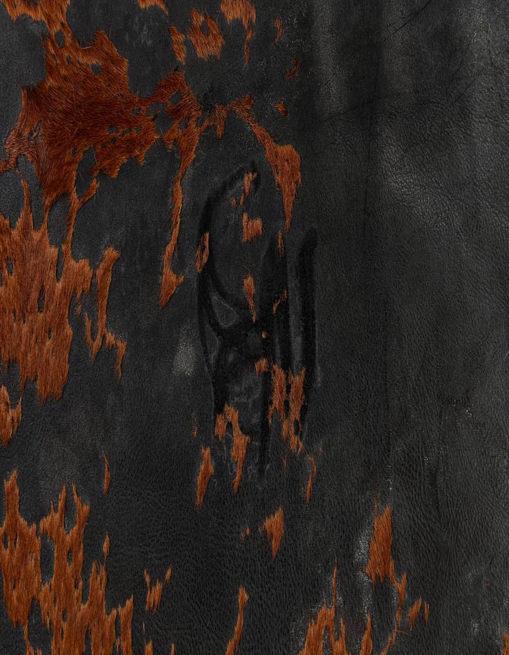 Detail image of 7' 1 x 7' 5 Cowhide Leather Square Rug