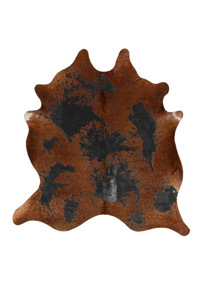 Detail image of 7' 1 x 7' 5 Cowhide Leather Square Rug
