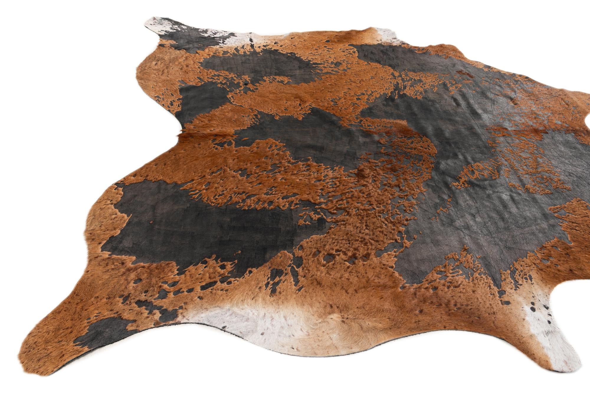 7' 3 x 7' 8 Cowhide Leather Square Rug