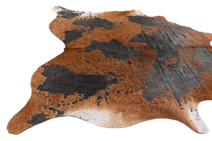 7' 3 x 7' 8 Cowhide Leather Square Rug