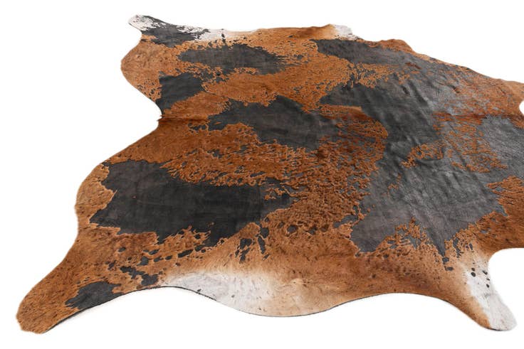 Detail image of 7' 3 x 7' 8 Cowhide Leather Square Rug