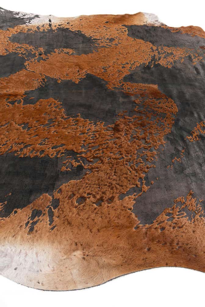 7' 3 x 7' 8 Cowhide Leather Square Rug