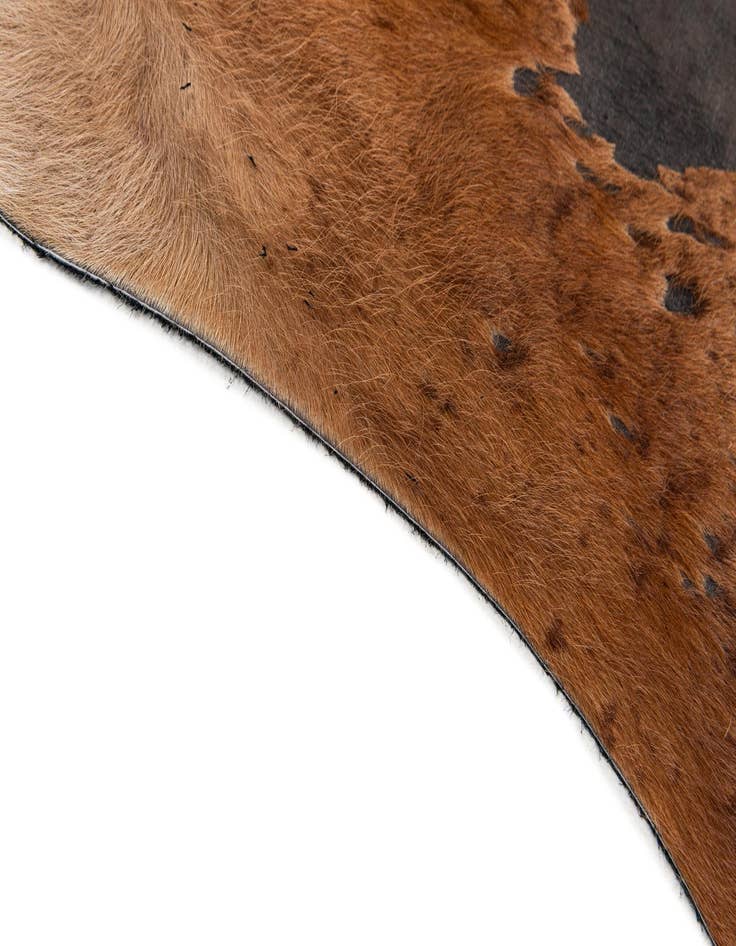 Detail image of 7' 3 x 7' 8 Cowhide Leather Square Rug