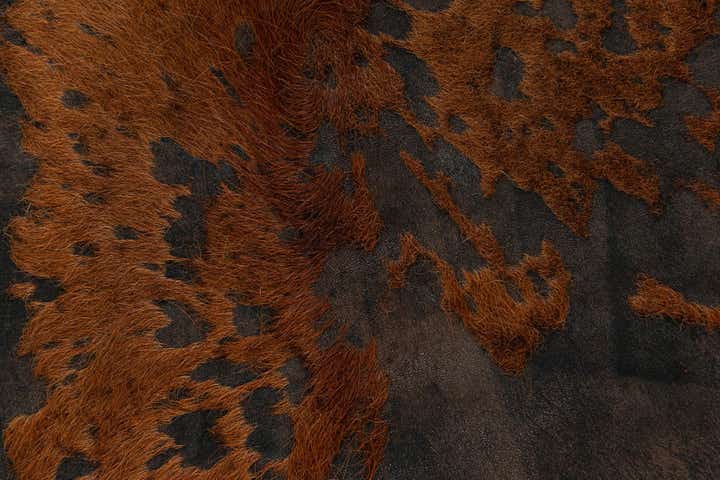 7' 3 x 7' 8 Cowhide Leather Square Rug