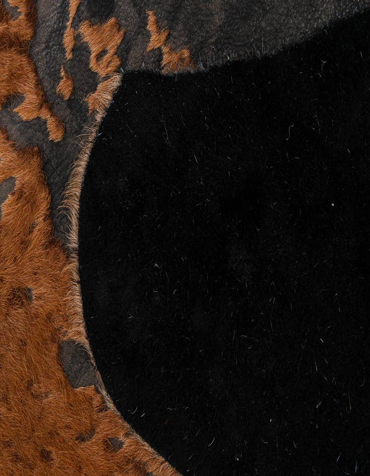 Detail image of 7' 3 x 7' 8 Cowhide Leather Square Rug