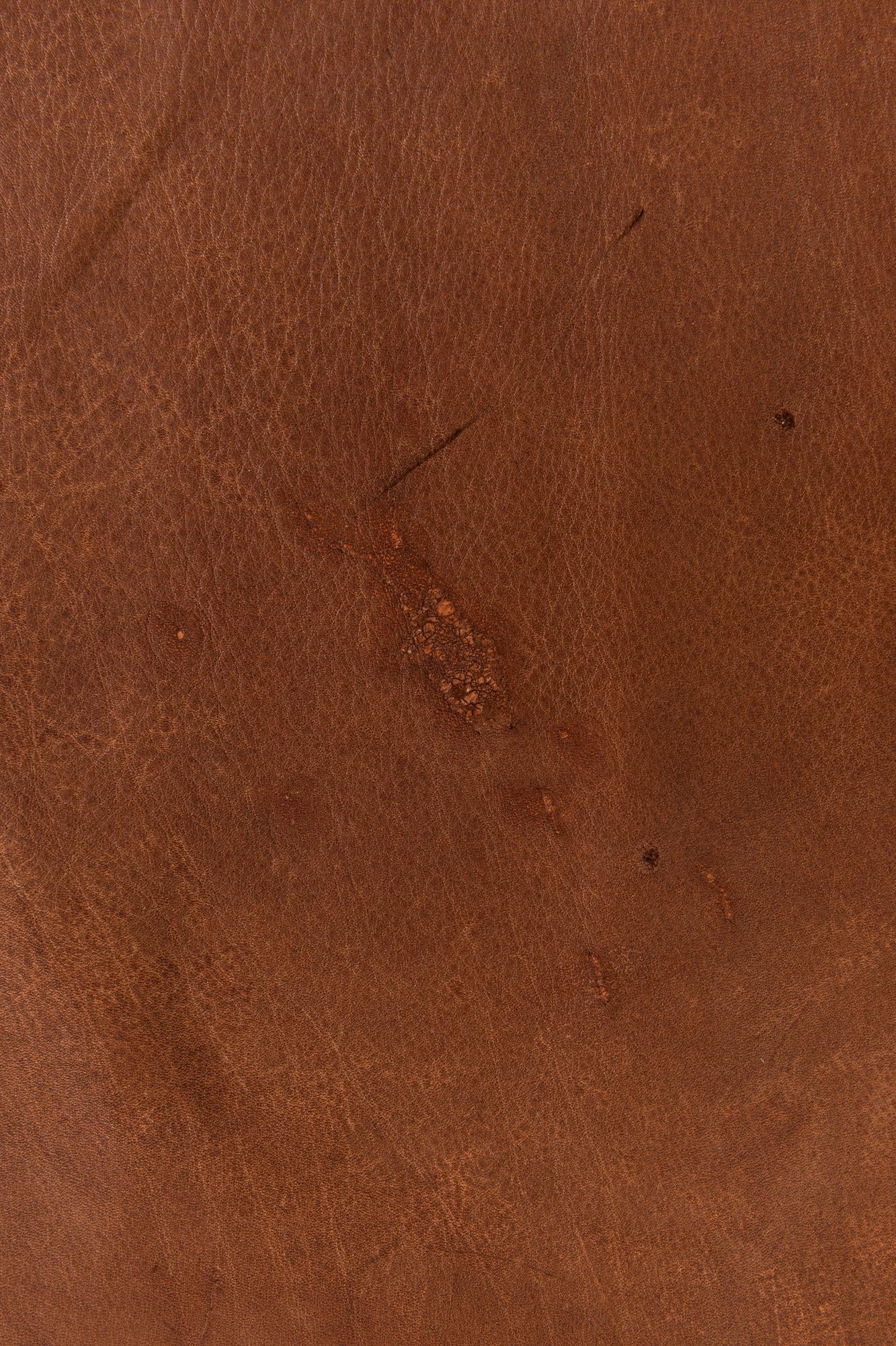 6' 6 x 6' 11 Cowhide Leather Square Rug