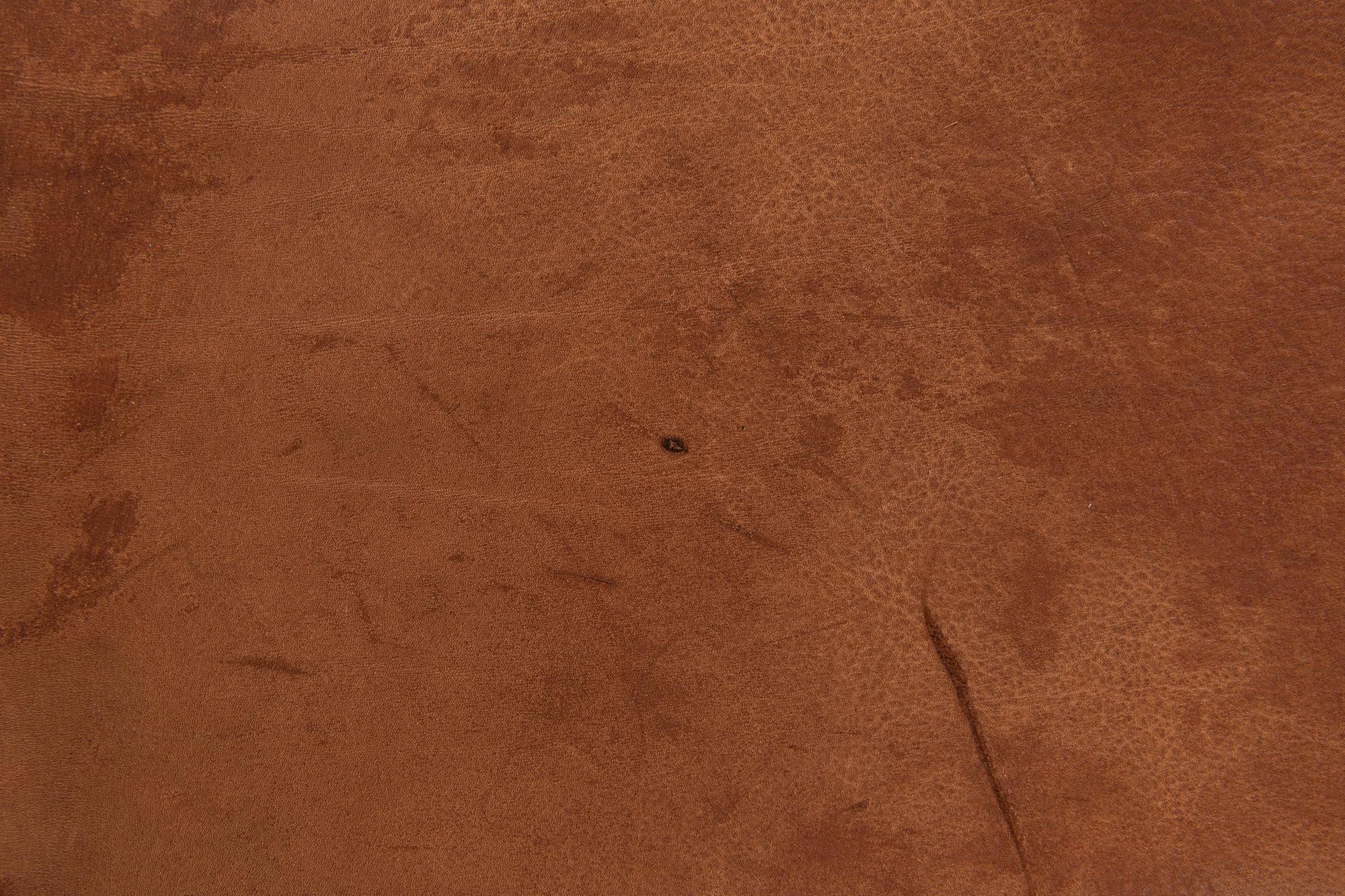 6' 1 x 6' 1 Cowhide Leather Square Rug