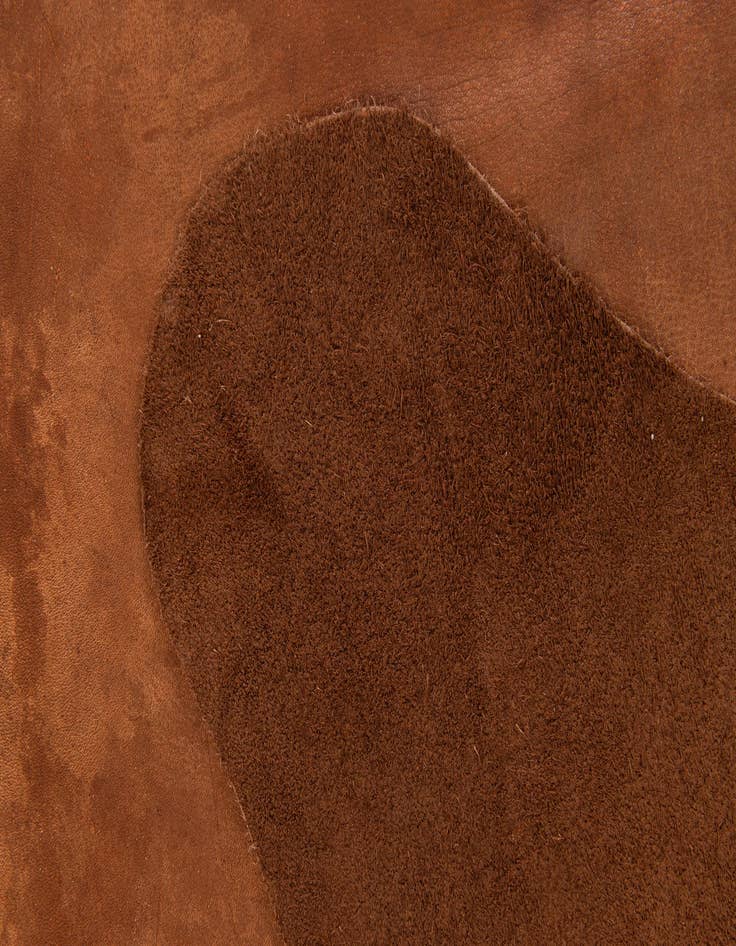 Detail image of 5' 11 x 6' 3 Cowhide Leather Square Rug