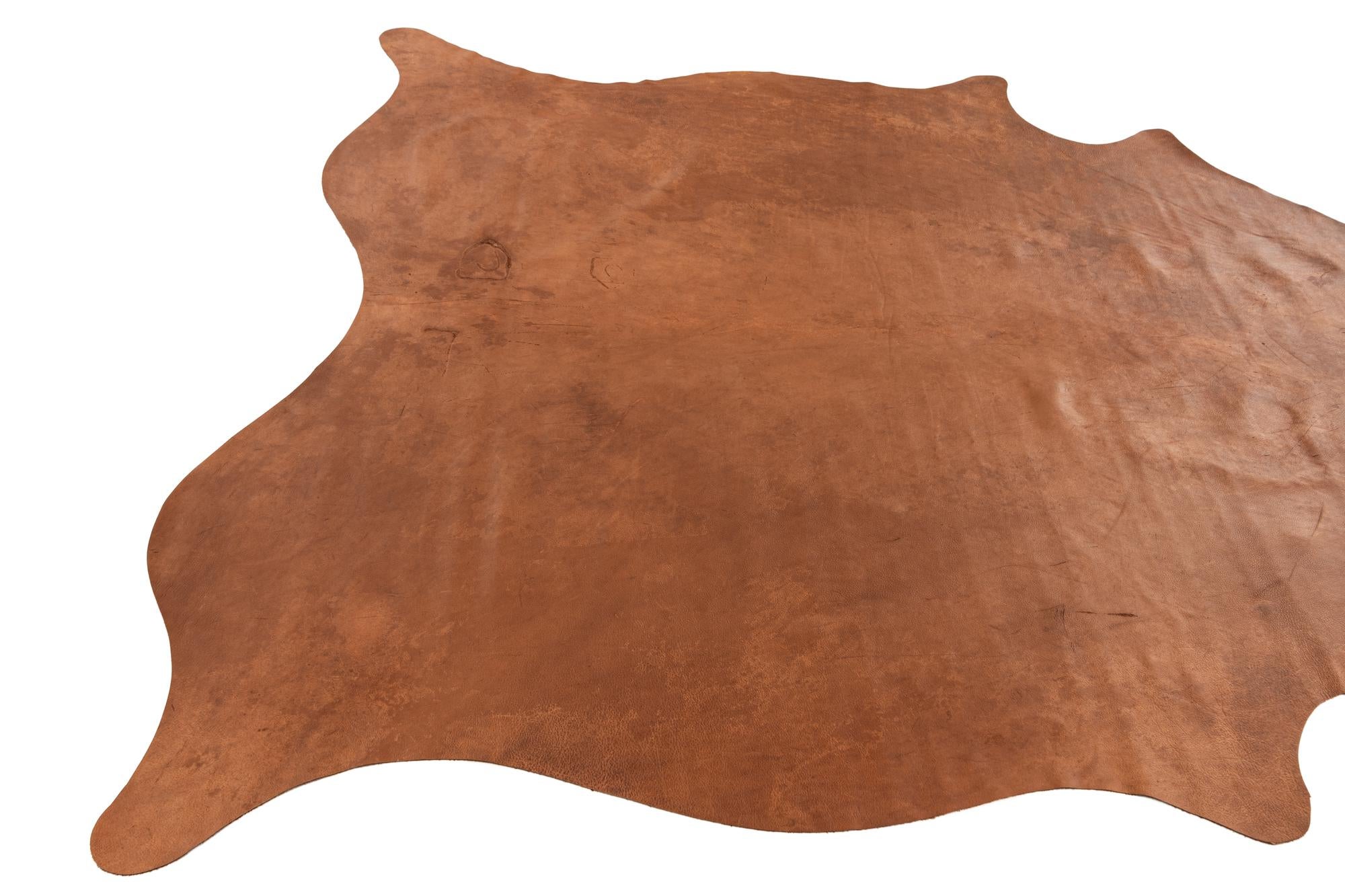6' 2 x 6' 8 Cowhide Leather Square Rug